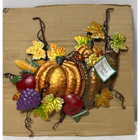 Nature's Touch Metal Autumn Wall Decor - Pumpkin & Fruit Design - Picture 1 of 8